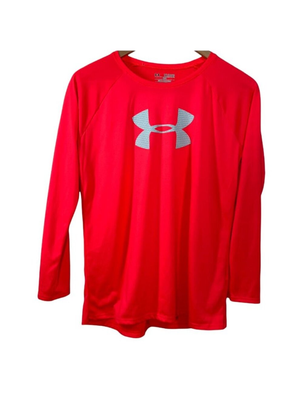 Under Armour HeatGear Long Sleeve Shirt Girls XL Orange Red Athletic Tee